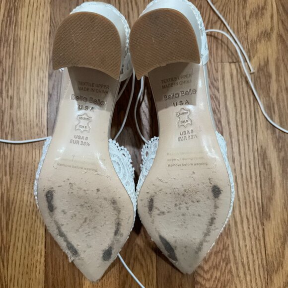 Bella Belle Floral Lace, Lace Up Block Heels ("Cassie" Style) - Picture 7 of 9